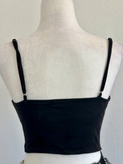 Bibi Suede Crop Top (Black)