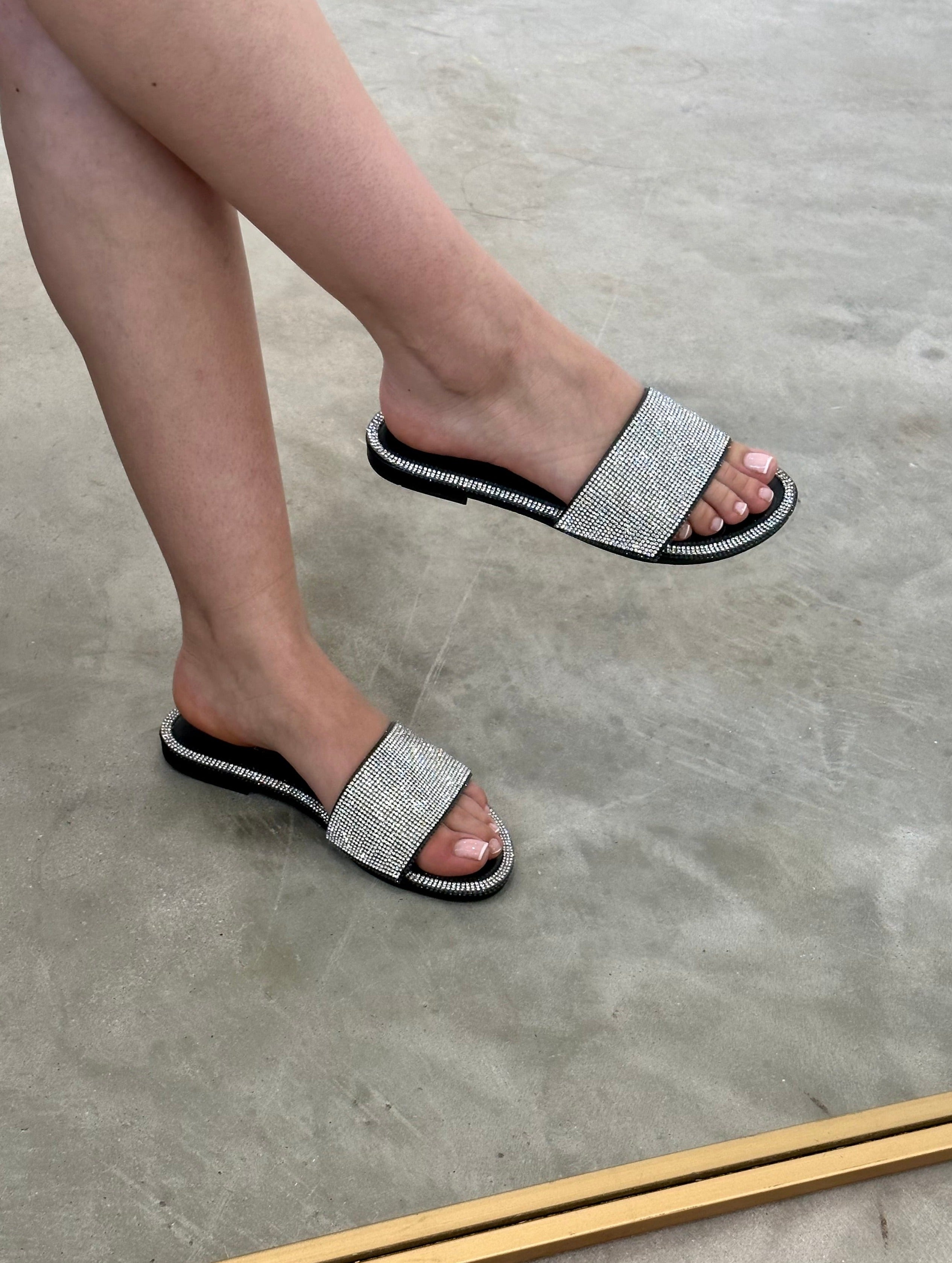 Brittany Embellished Sandals (Black)