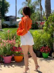 Cayetana Wide Leg Shorts (White)