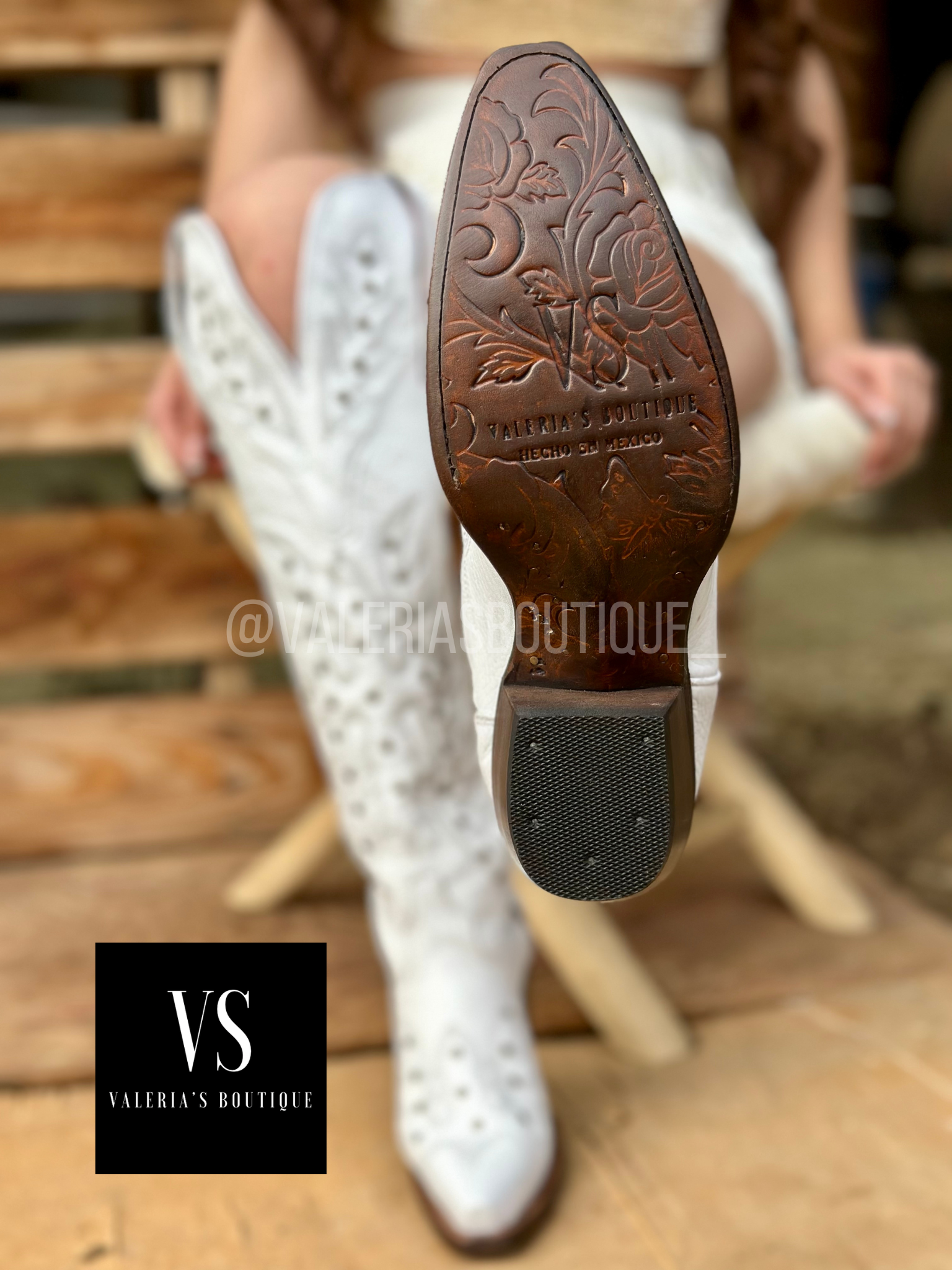 Valeria’S Boutique Tall Western Boots 2.0 (White)