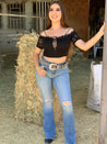 Rosalia High Rise Flare Jeans (Light) - Long Length 34" Inseam - Valeria'S Boutique 