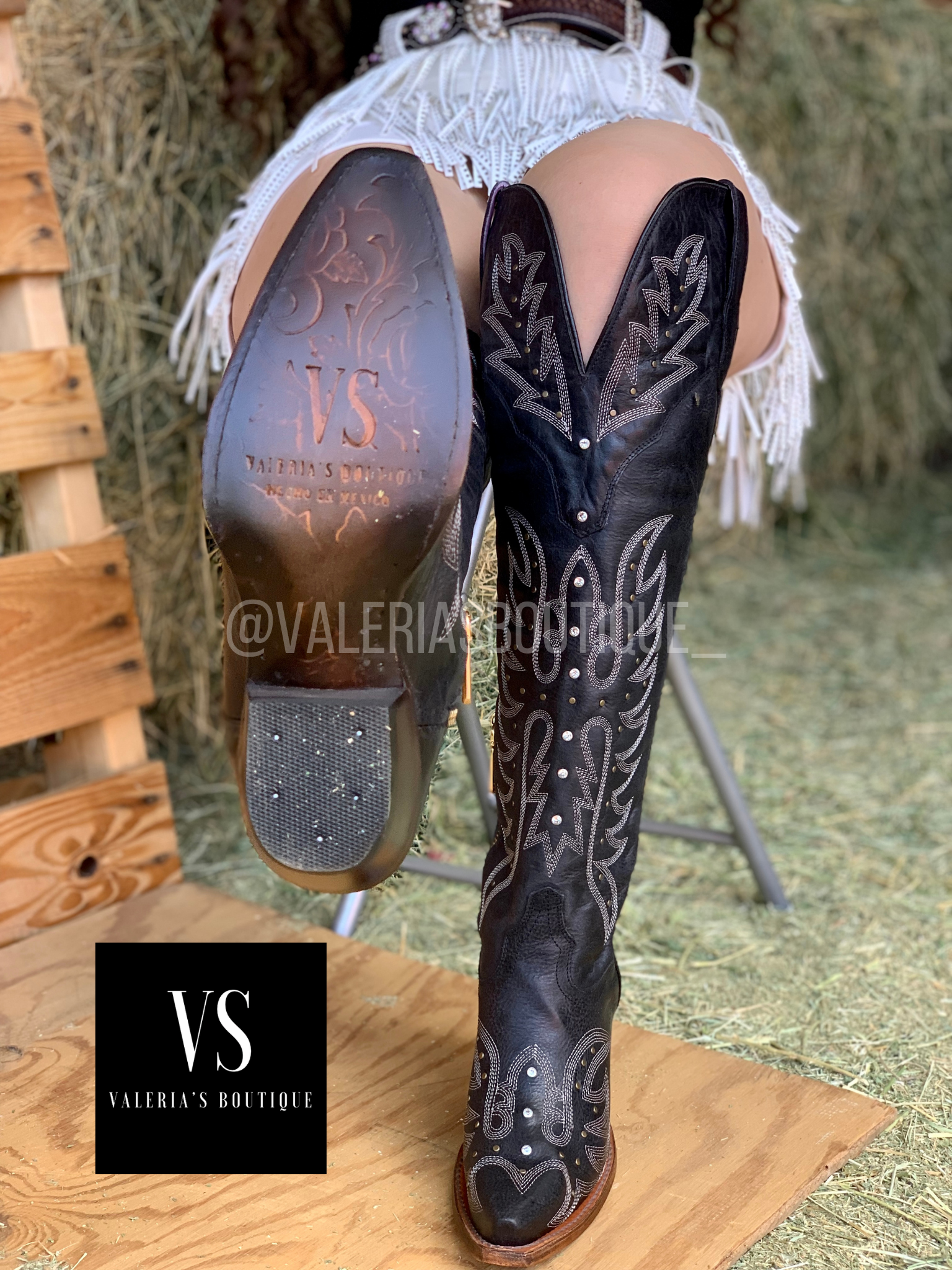 Valeria’S Boutique Tall Western Boots 2.0 (Black)