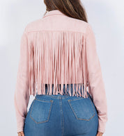 Camila Suede Fringe Jacket (Pink)