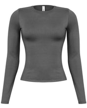 Valerie Long Sleeve Round Neck Top (Black)