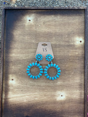 Concho Hoop Earrings (Turquoise)