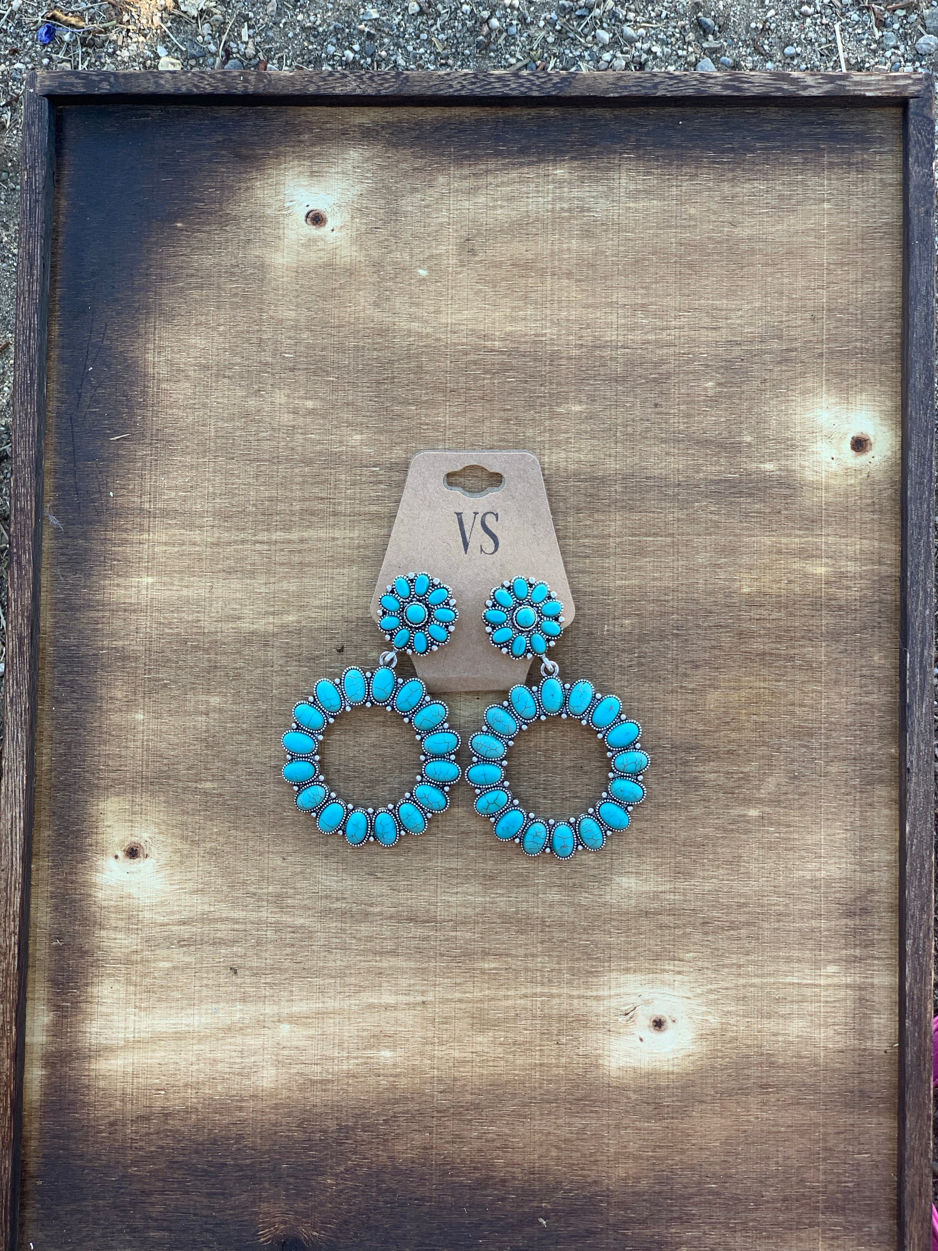Concho Hoop Earrings (Turquoise)