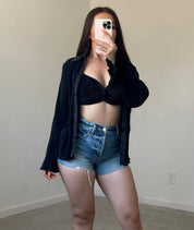 Abby Plisse 2 Piece Top Set (Black)