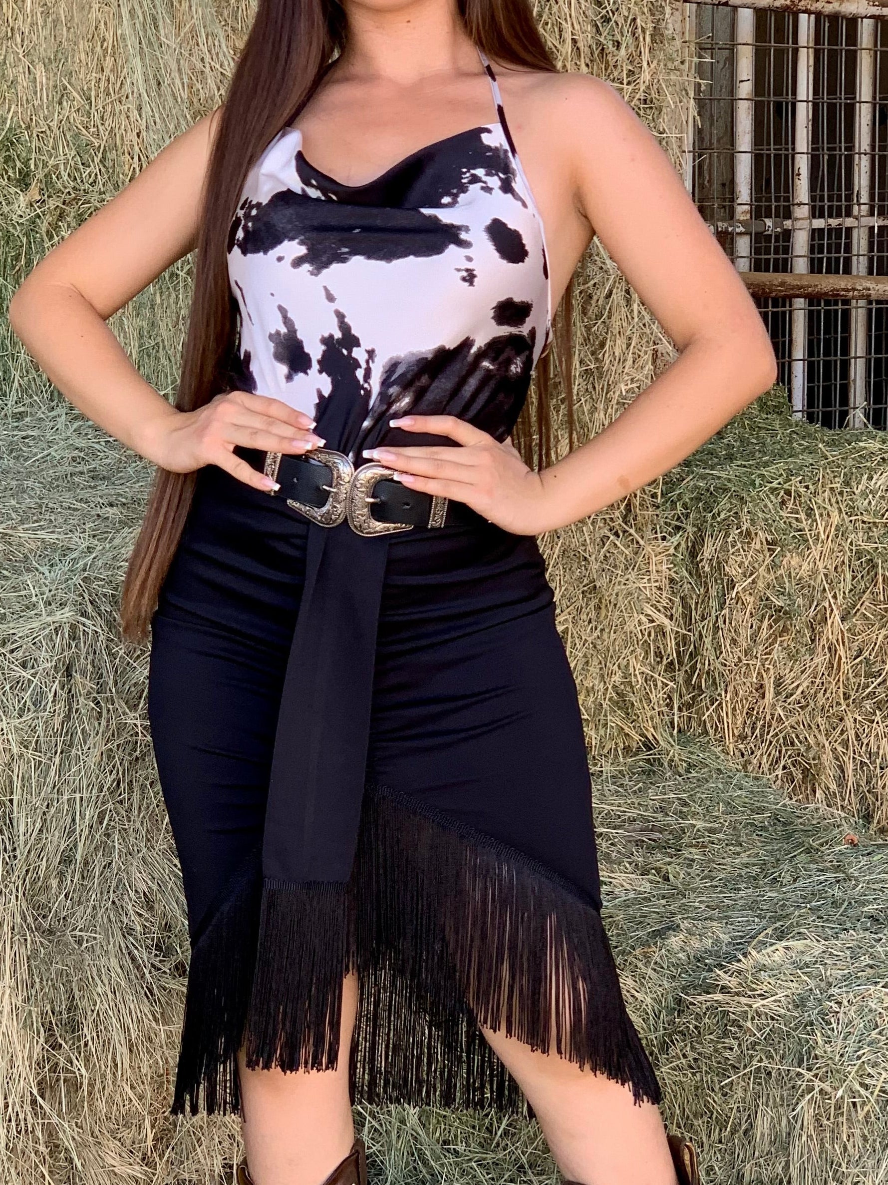 Mona Fringe Midi Skirt