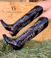 Valeria’S Boutique Tall Western Boots (Black)