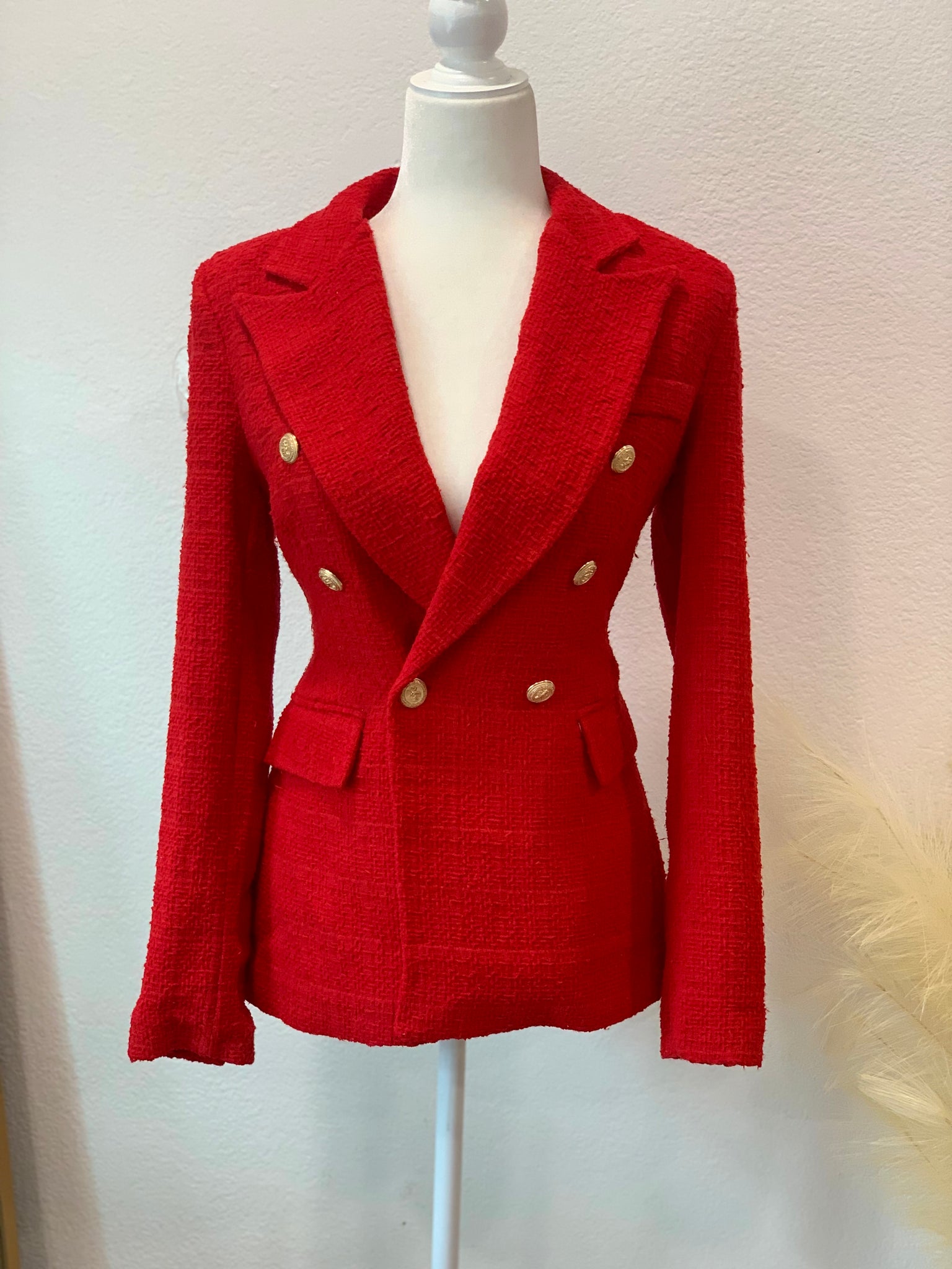 Manhattan Tweed Blazer (Red)