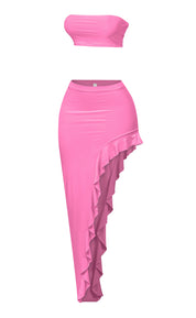 Naylea Ruffled Skirt Set (Pink)