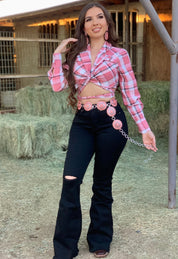 Rosalia High Rise Flare Jeans (Black) - Long Length 34'" Inseam - Valeria'S Boutique 