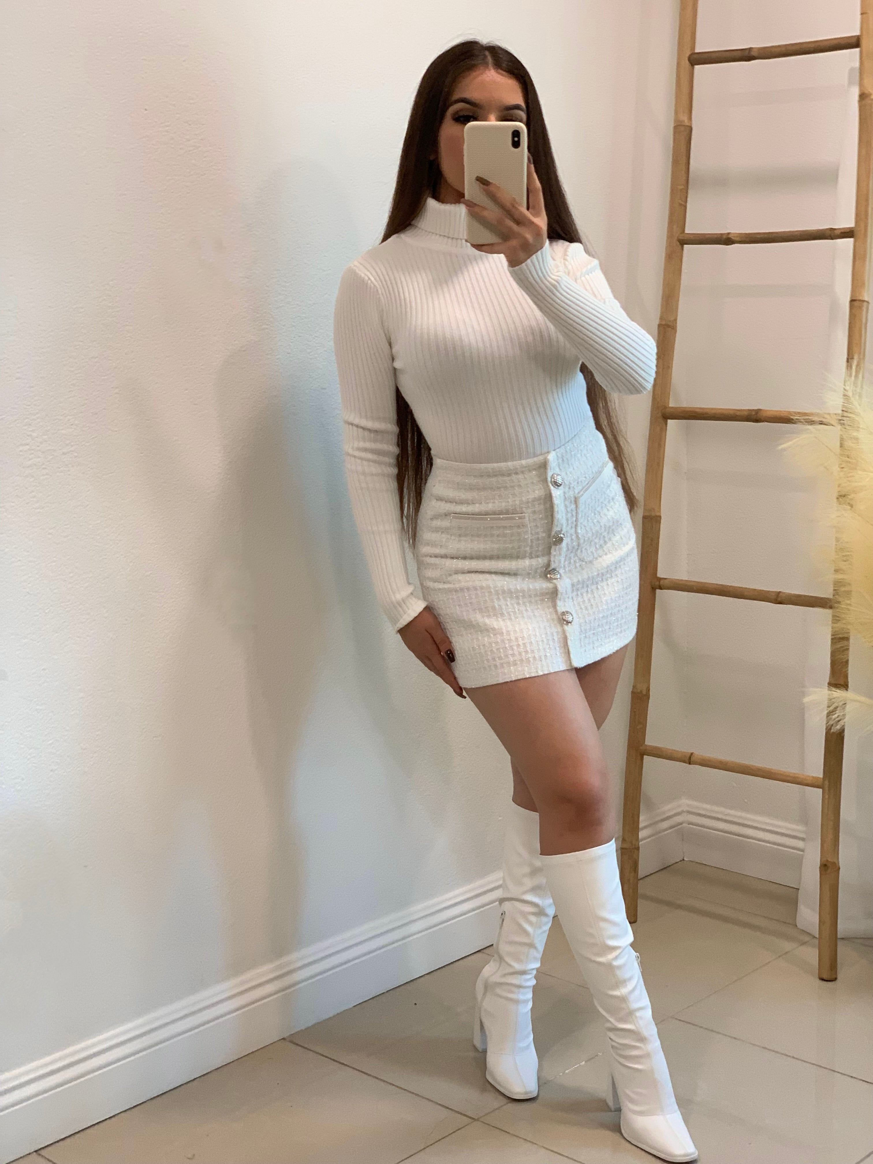 Snow Baby Tweed Mini Skirt