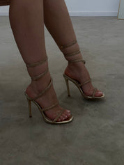 Patricia Wrap Around Heels (Gold)