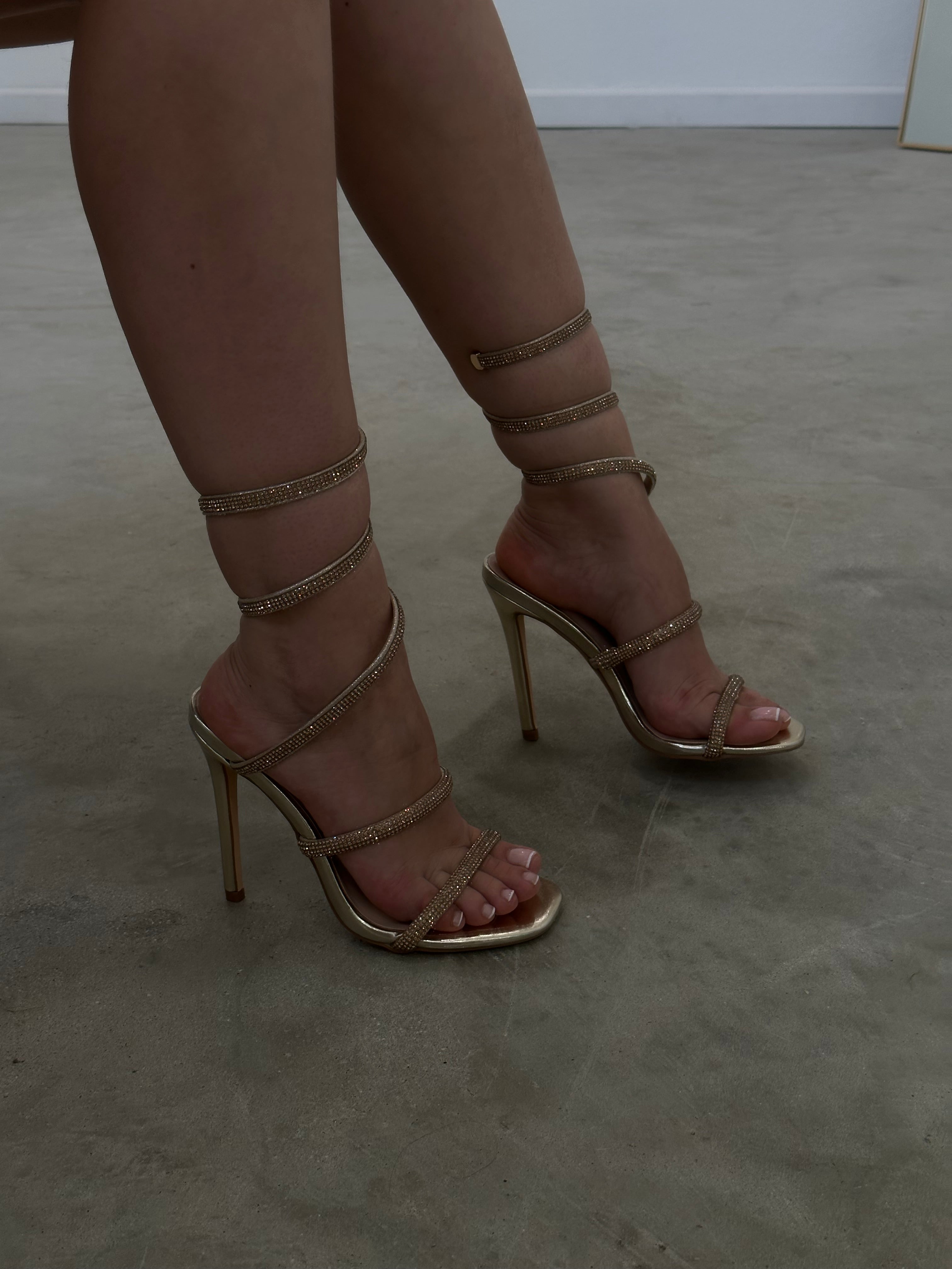 Patricia Wrap Around Heels (Gold)