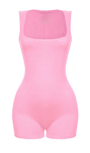 Valerie Sleveless Scoop Neck Romper (Pink)