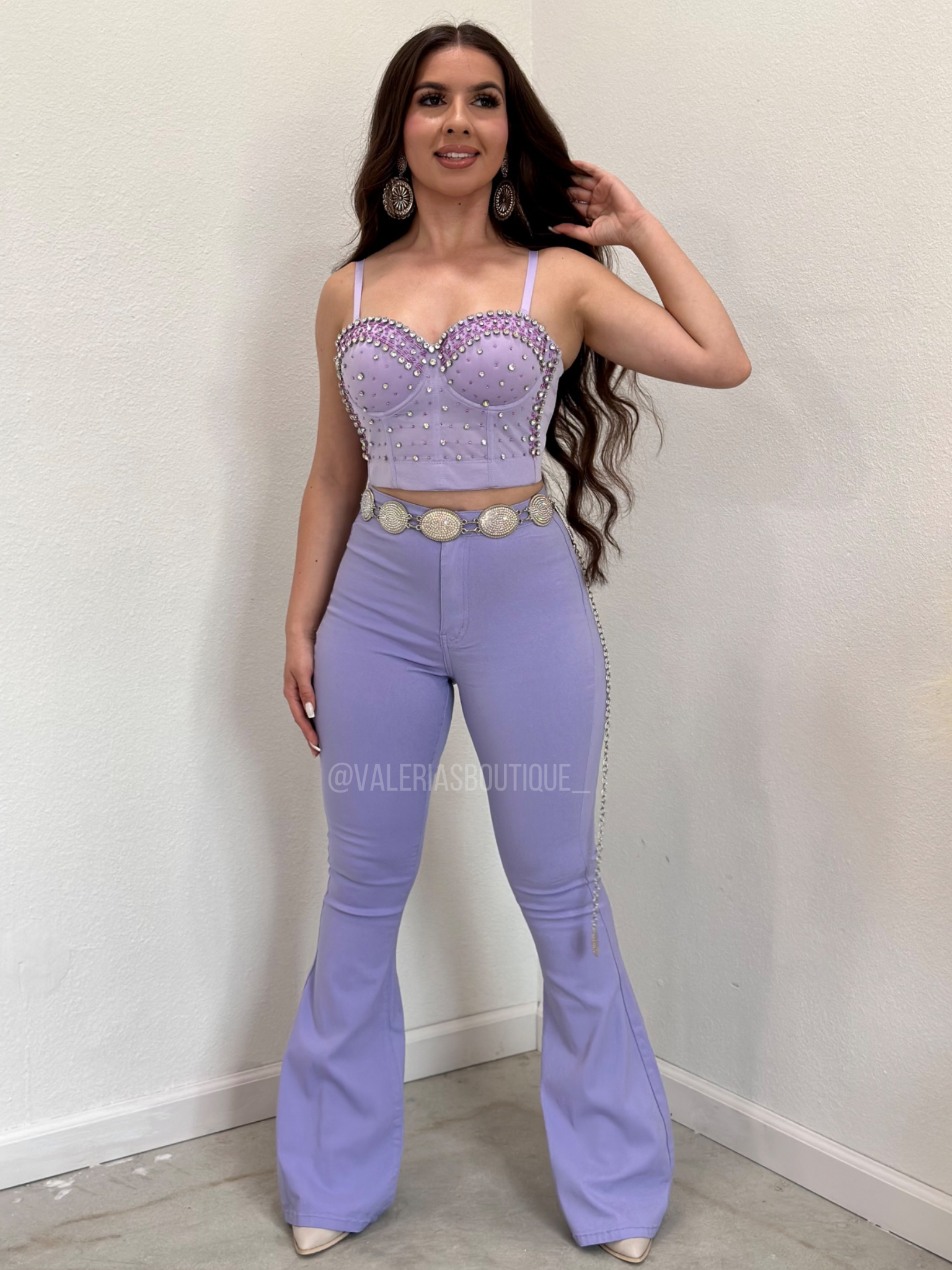 Cropped com calça deals flare