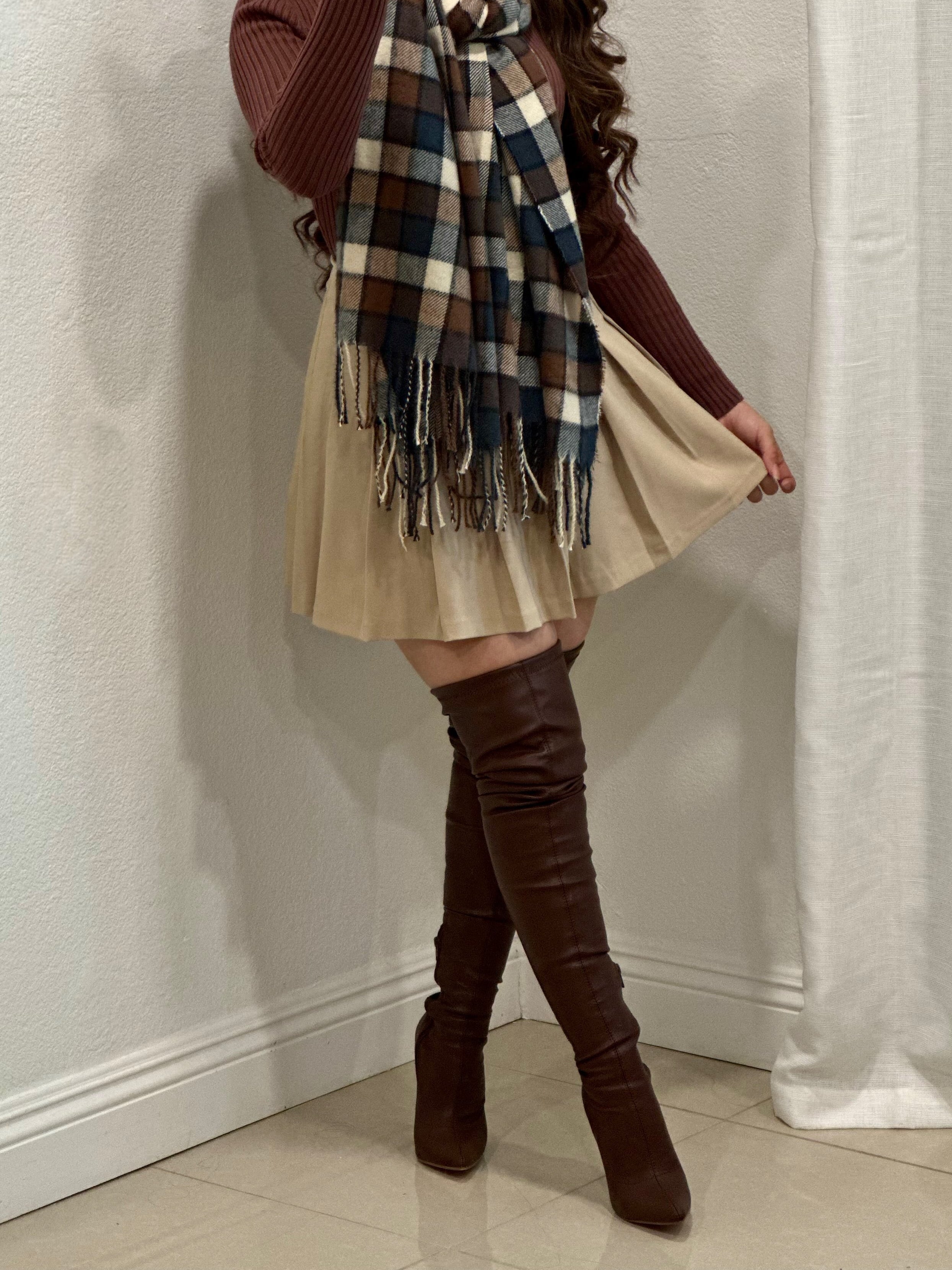 School Girl Pleated Skirt (Nude)