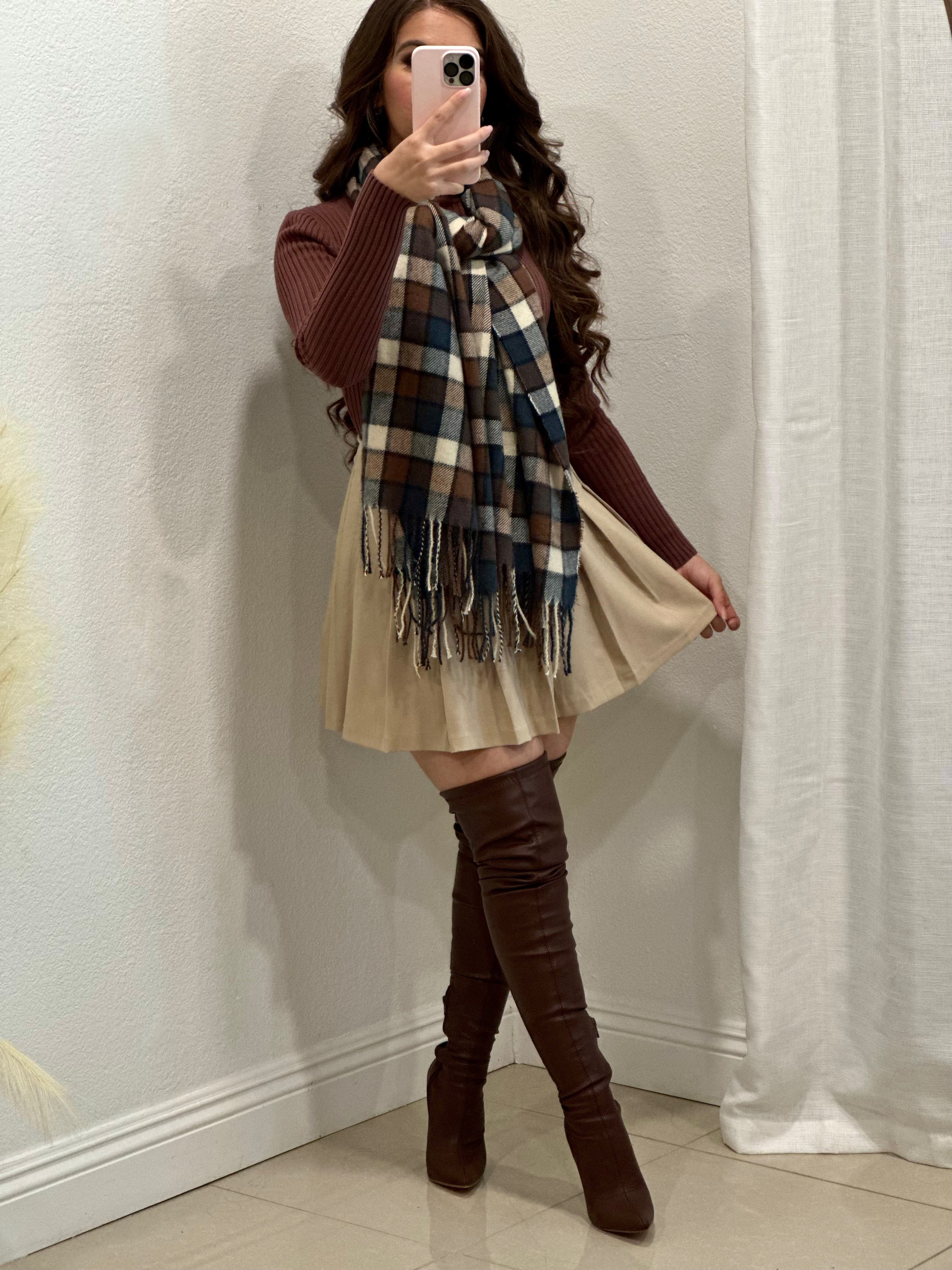 School Girl Pleated Skirt (Nude)