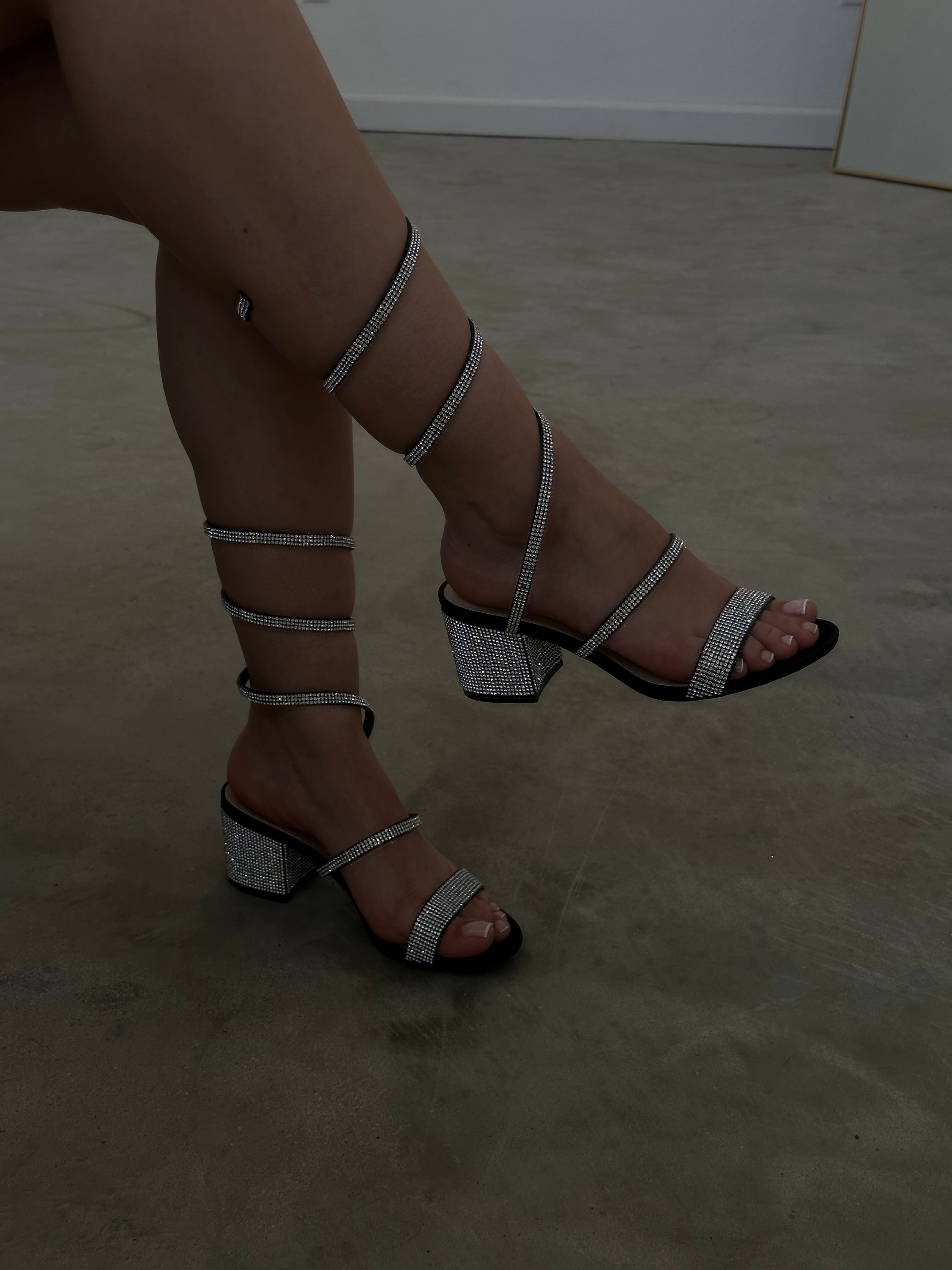 Larina Wrap Around Block Heels