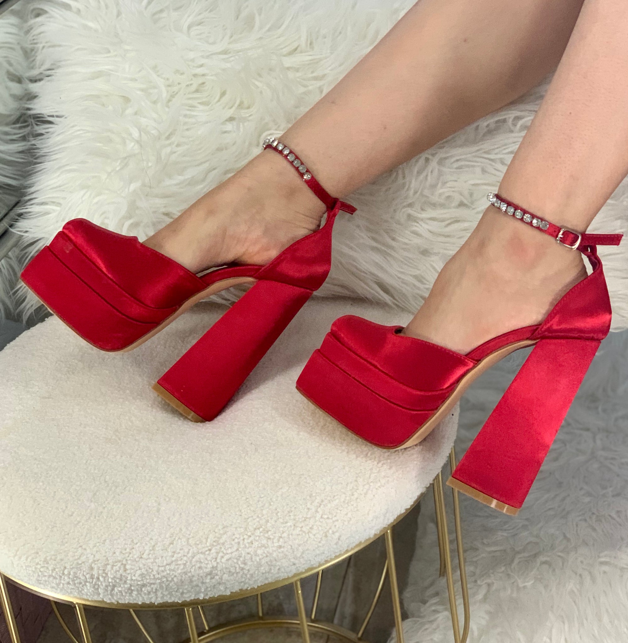 Buy Shoe Land SL-CUTESY Women's Open Toe Ankle Strap Chunky Platform Dress  Heel Sandal, 2096blacknubuck, 8 at Amazon.in