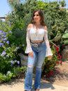 Ximena Lace Top (White) - Valeria'S Boutique 