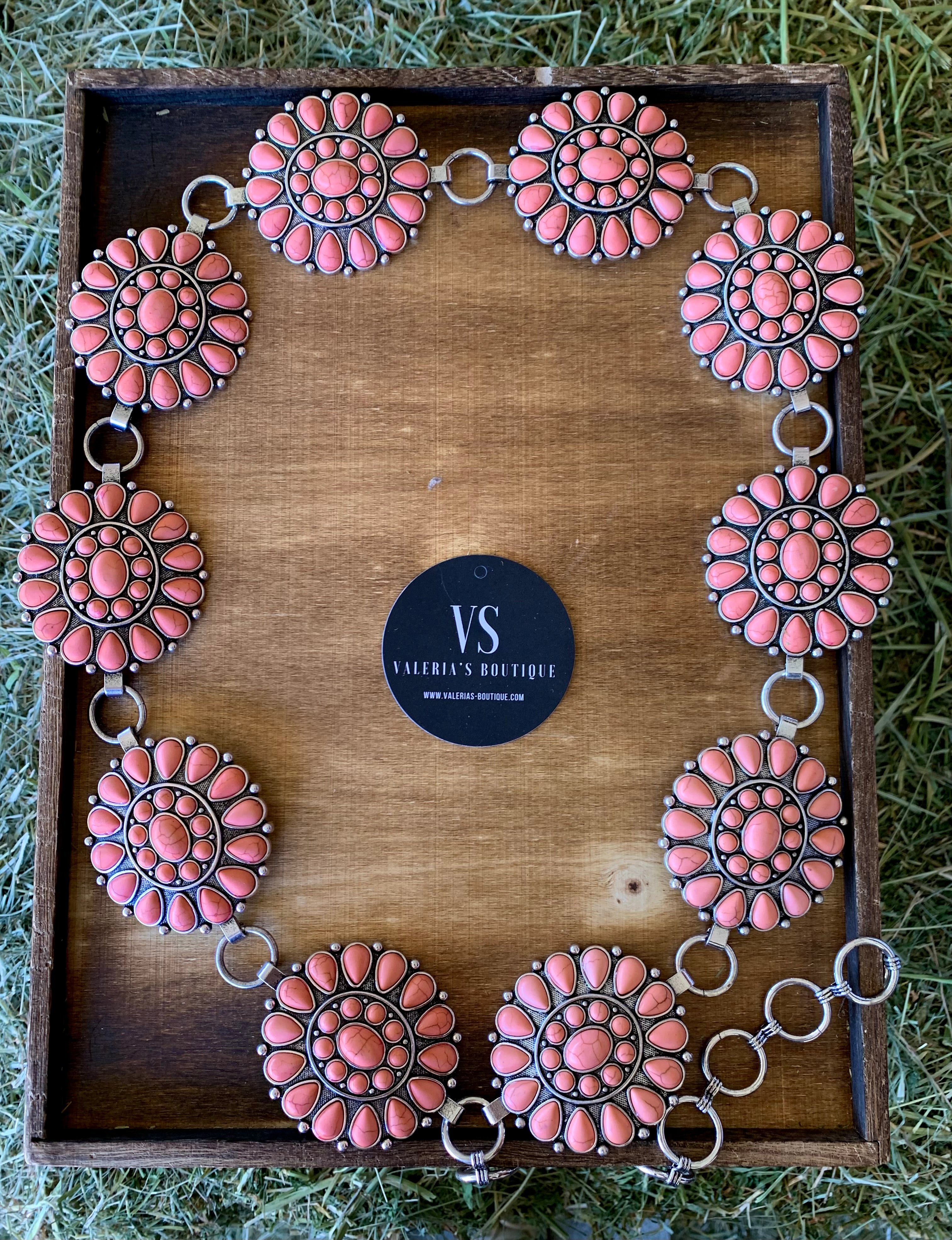 THE Concho #2 Chain Belt (Peach)