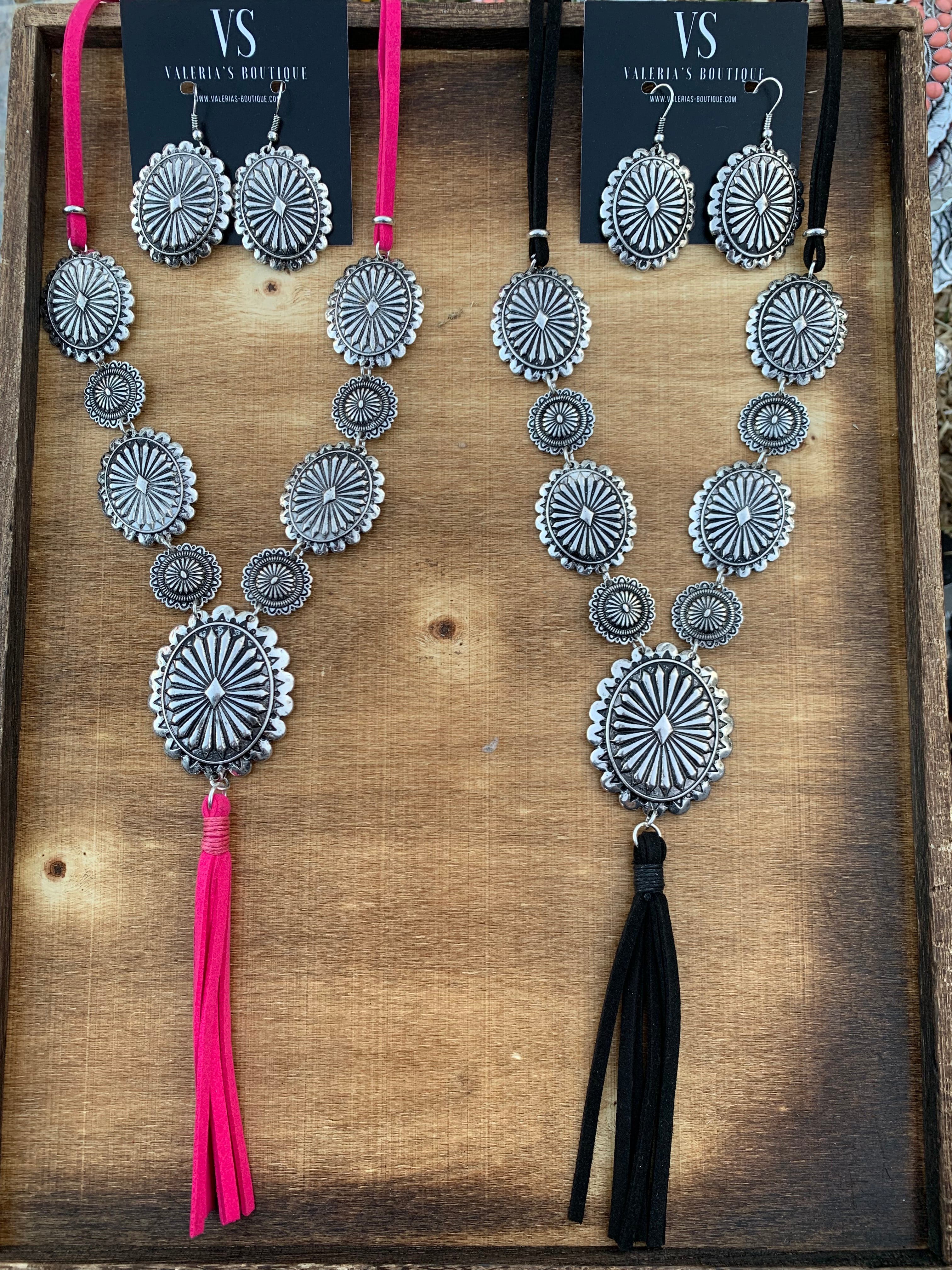 Concho Necklace and Earrings Set