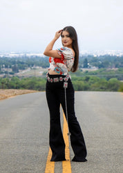 Chula Vista High Rise Flare Jeans (Black)