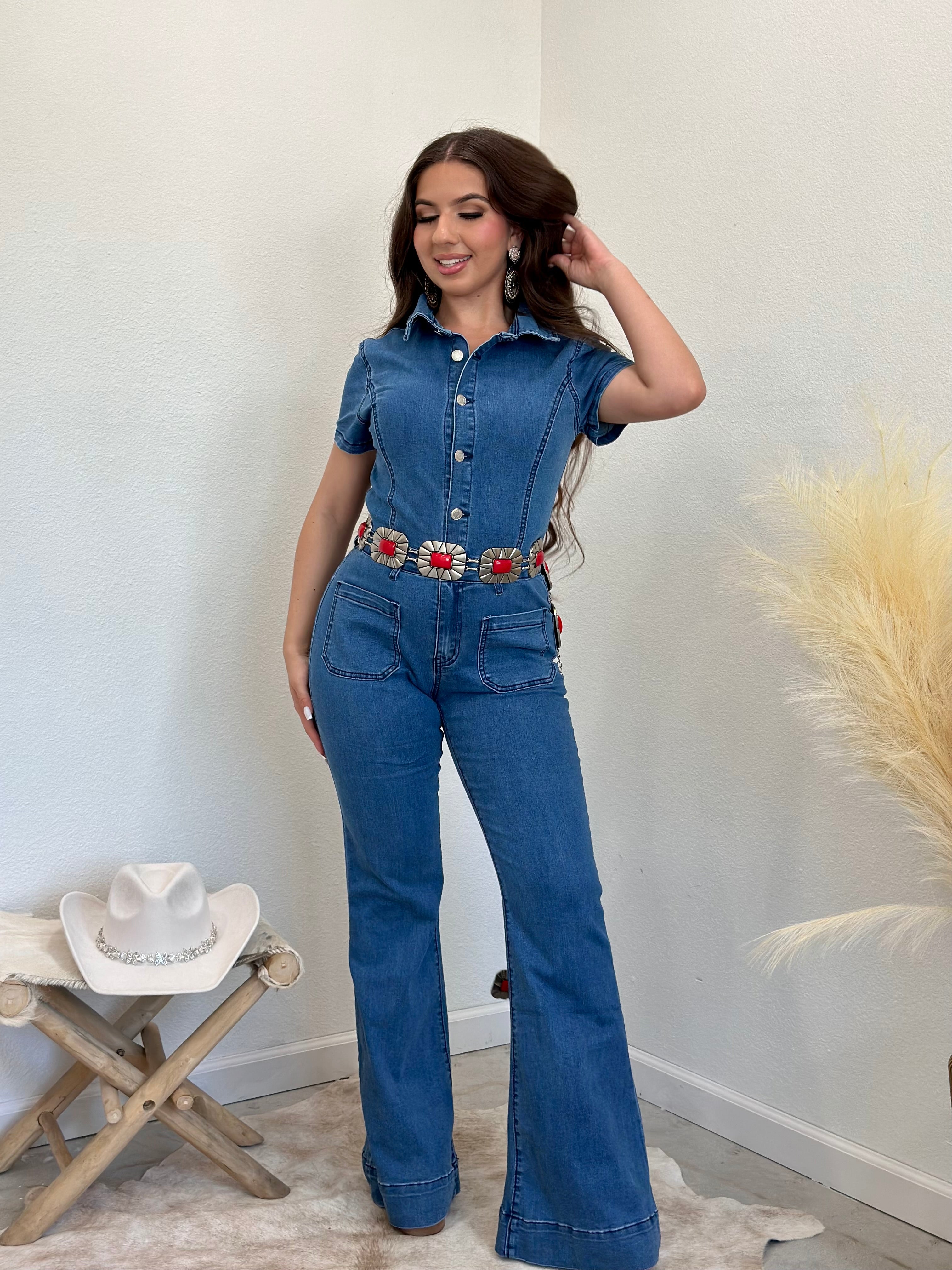 Kasey Denim Jumpsuit (Dark)