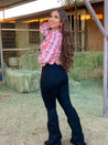 Rosalia High Rise Flare Jeans (Black) - Long Length 34'" Inseam - Valeria'S Boutique 