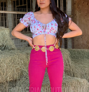 Flower Garden Floral Top (Magenta)
