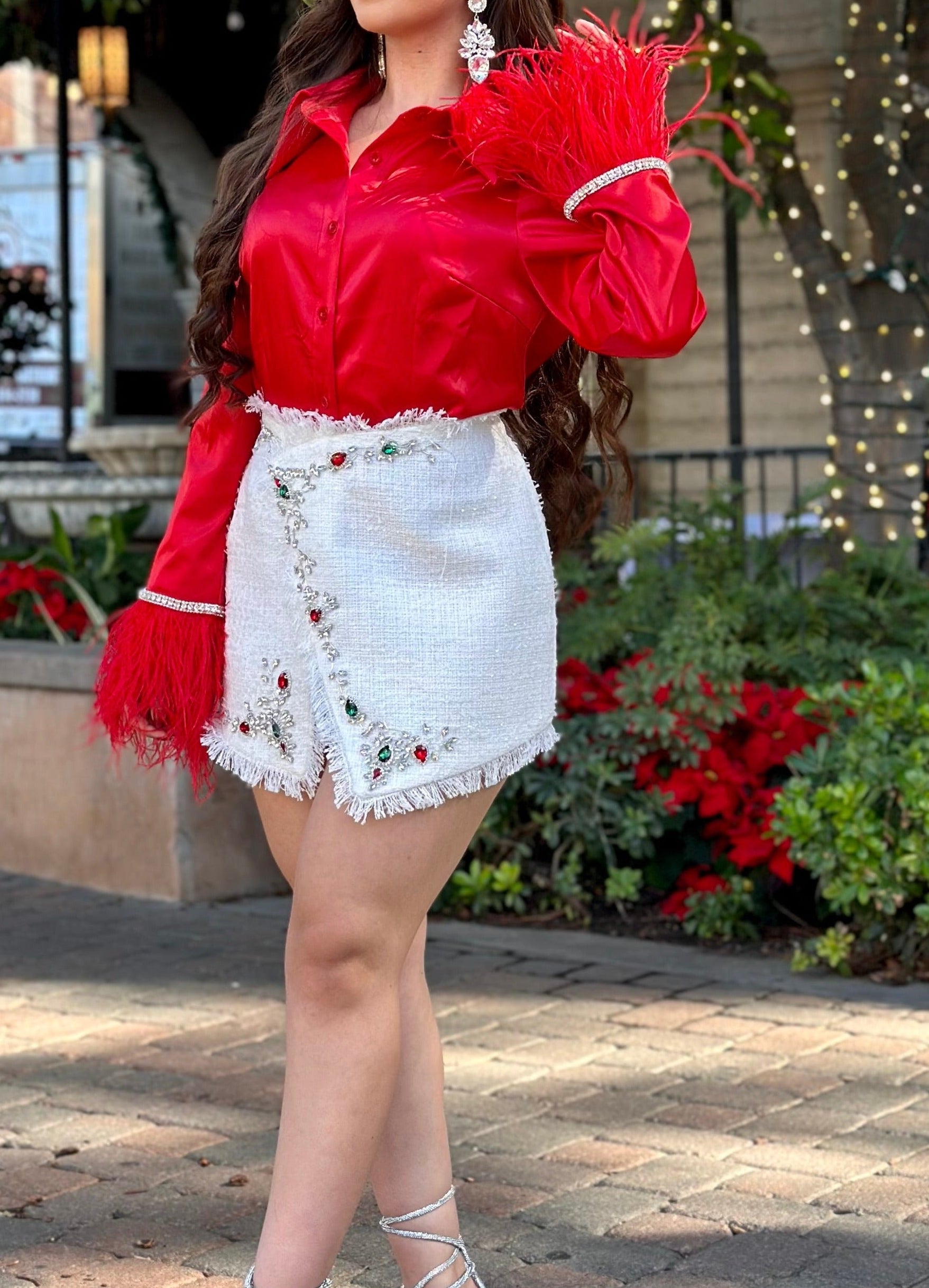 Holly Tweed Mini Skirt (White)