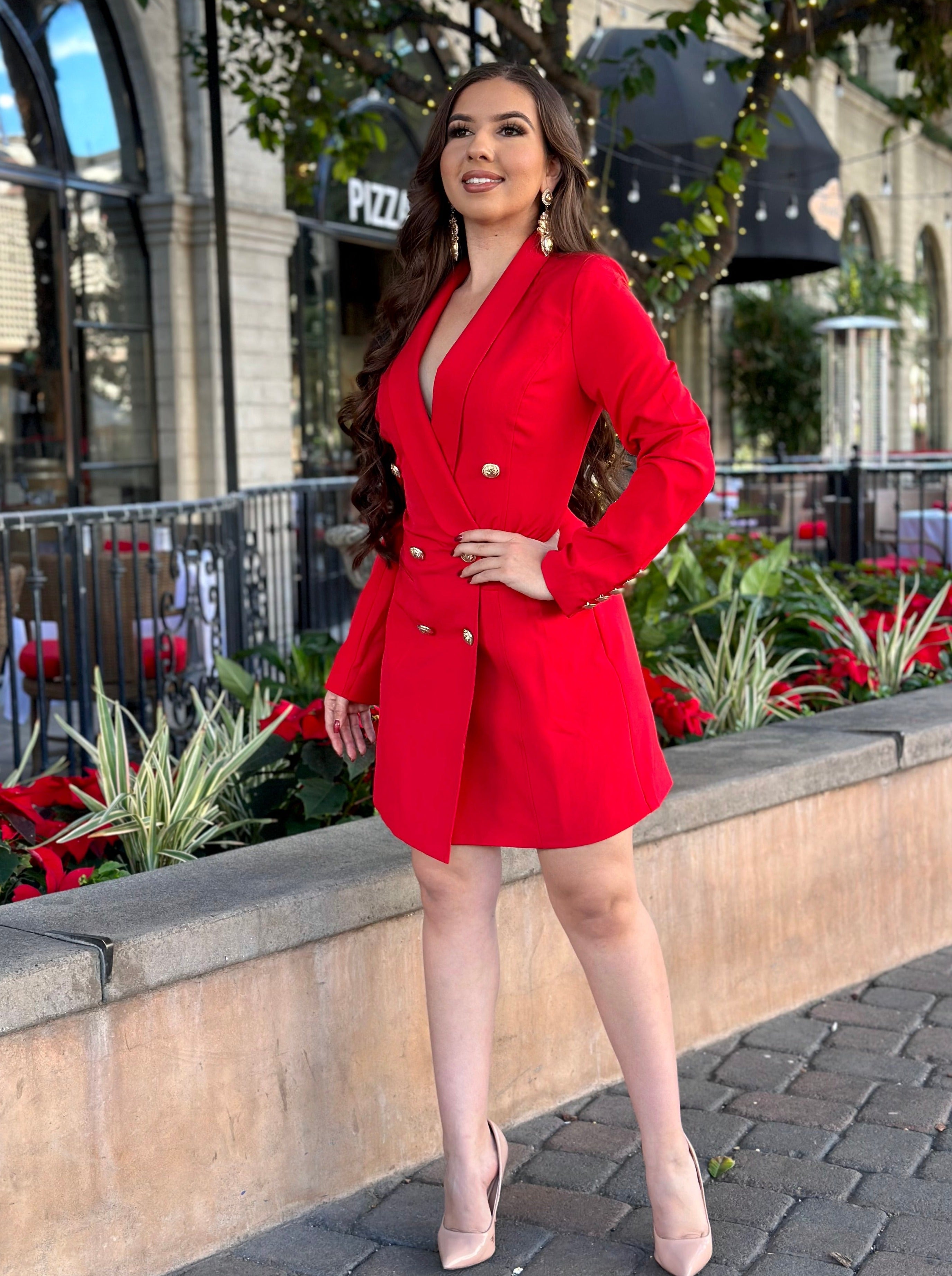 Carol Blazer Dress (Red)