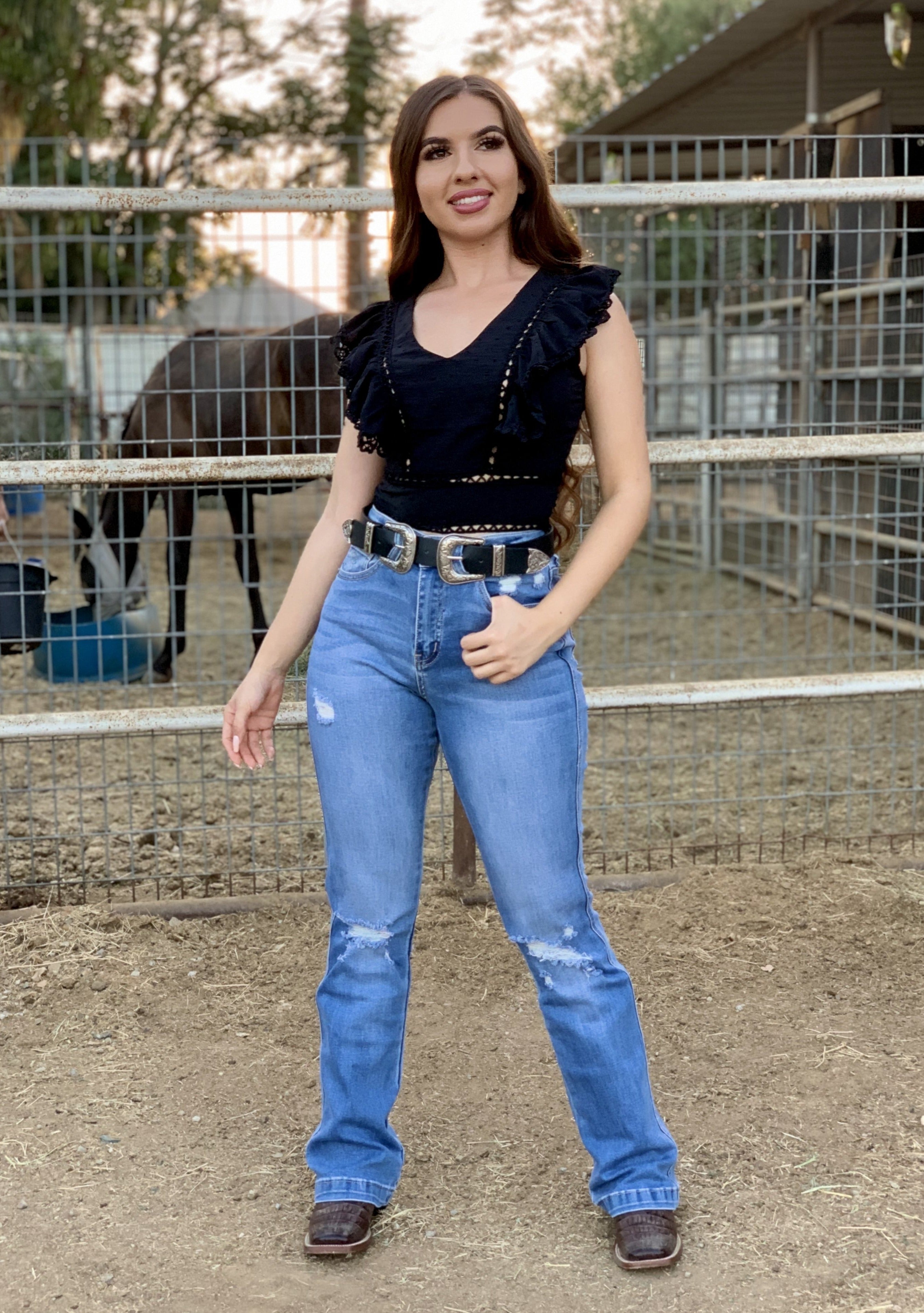 Victoria Crochet Top (Black)