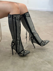 Baddie Embellished Boots (Black)