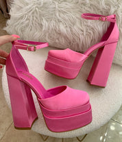 Tiffany Chunky Platform Heels (Pink)
