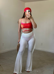 Alani Fringe Flare Coverup Pants