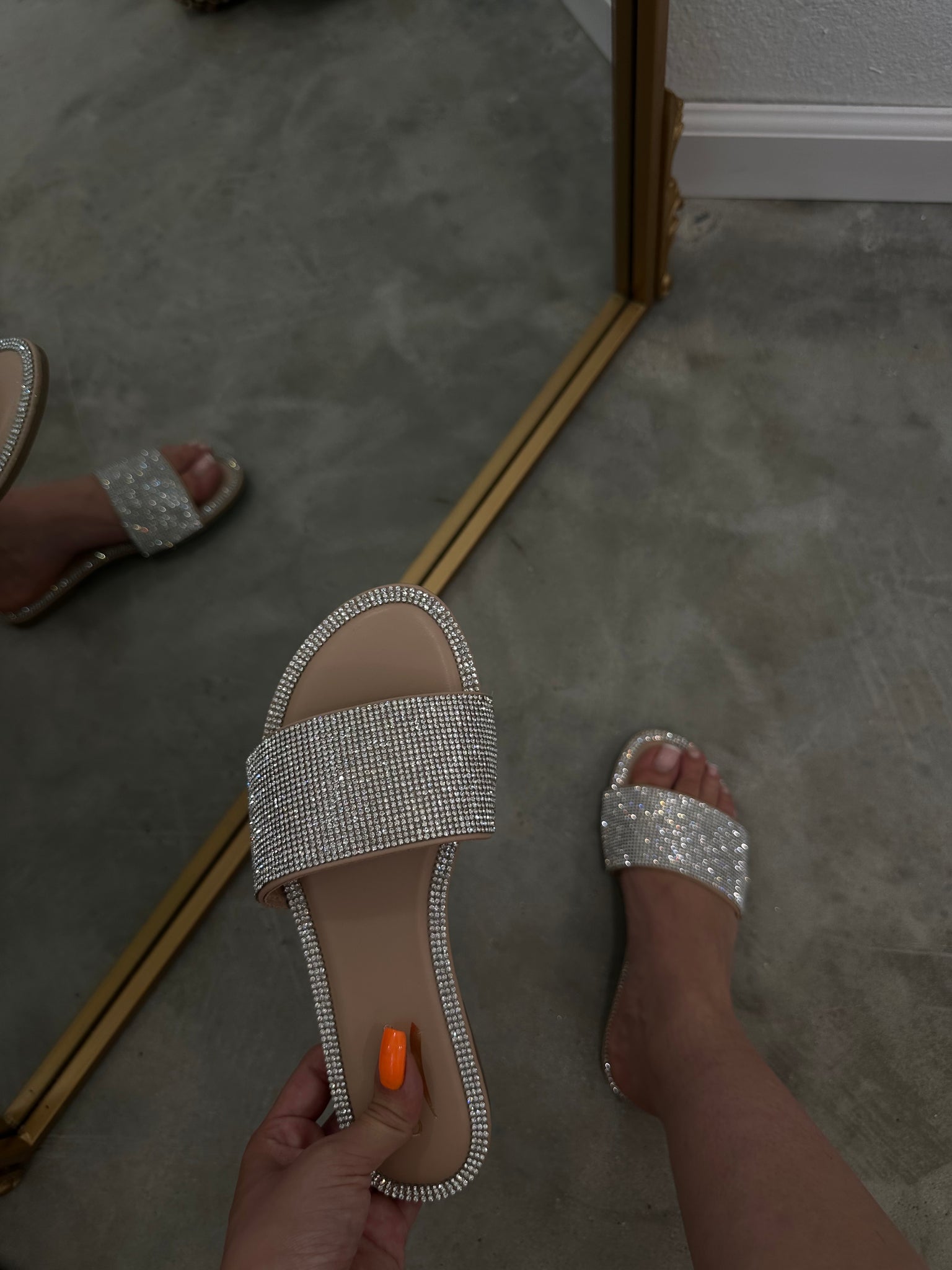 Brittany Embellished Sandals (Nude)