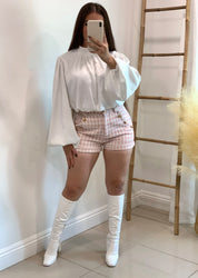 Belinda Satin Blouse (White)