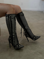 Baddie Embellished Boots (Black)
