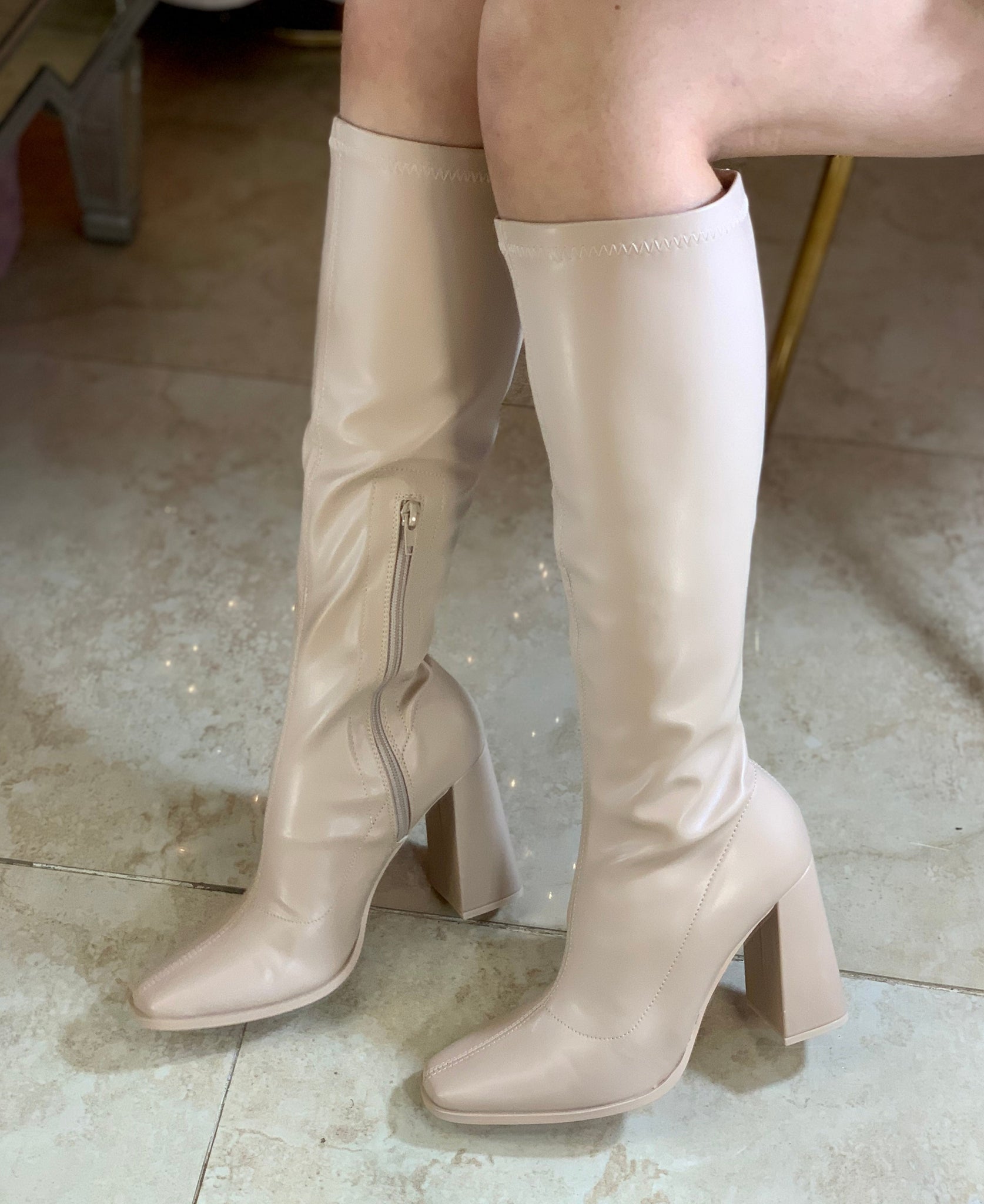 Material Girl Under the Knee Boots