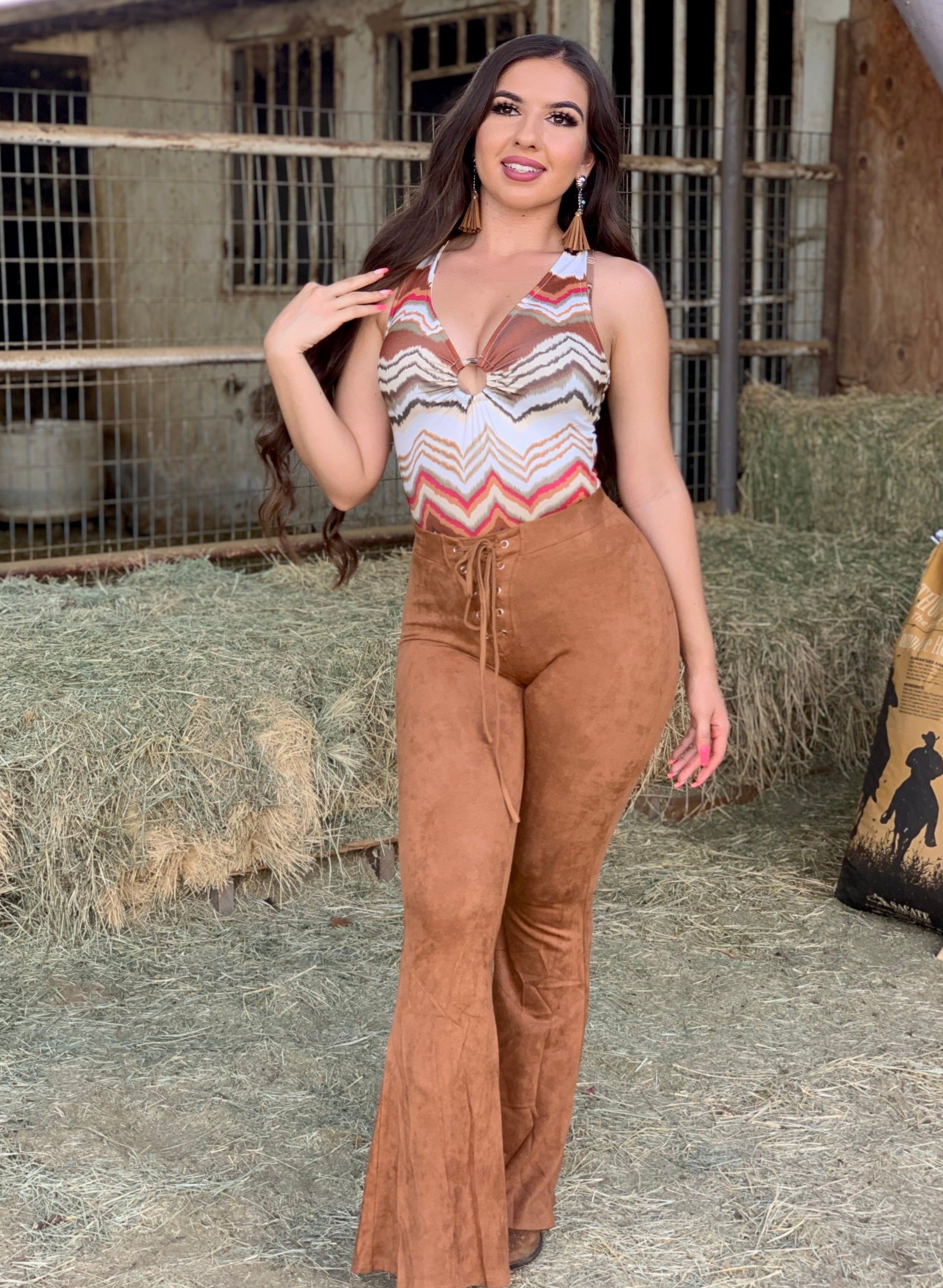 Boho Chevron Halter Bodysuit