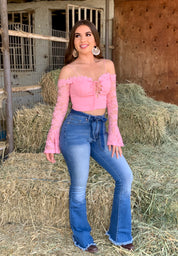 Roxana High Rise Flare Jeans (Light) - Valeria'S Boutique 