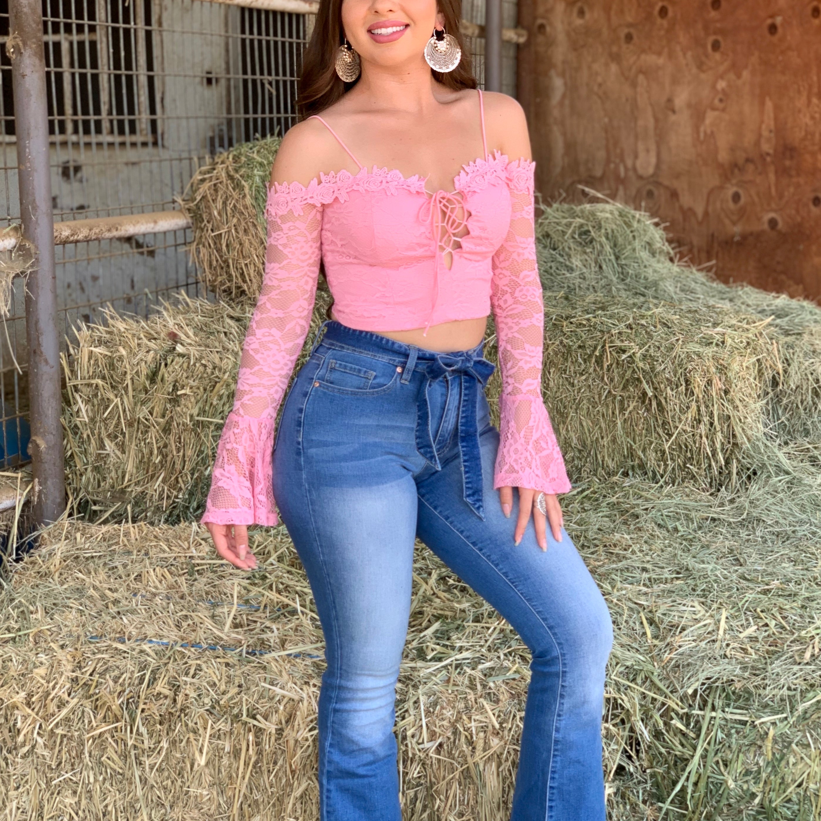 Roxana High Rise Flare Jeans (Light) - Valeria'S Boutique 