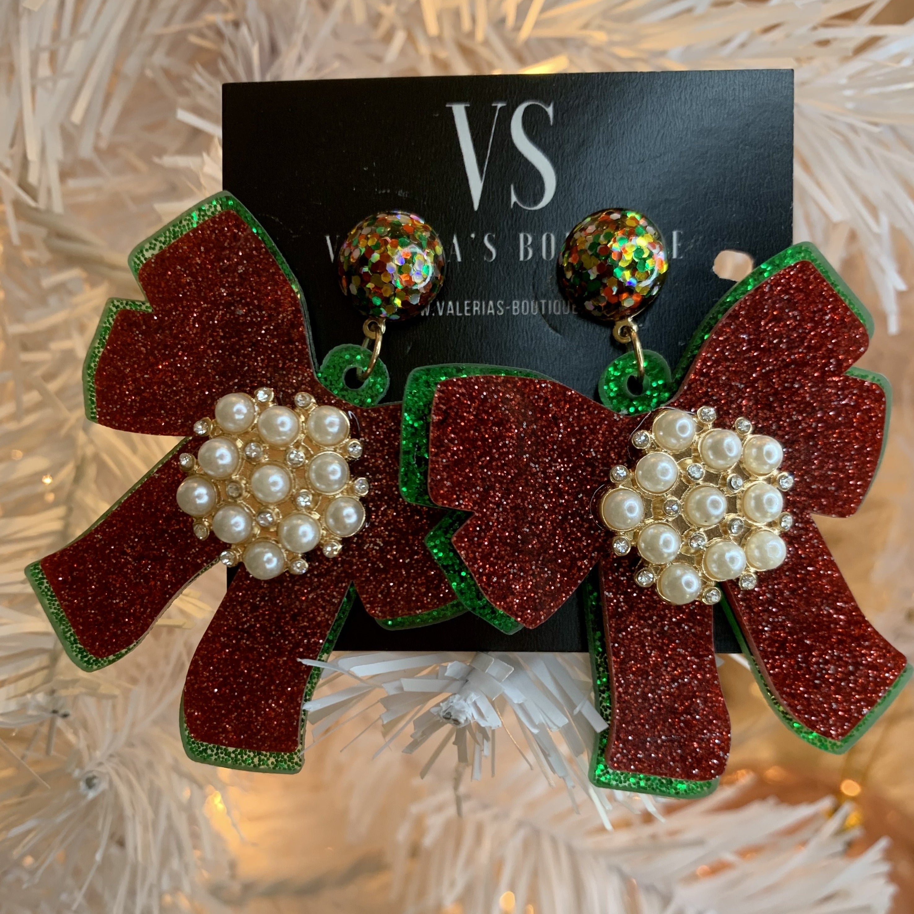 Christmas Bow Earrings