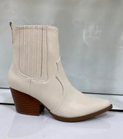 Bone White Western Booties