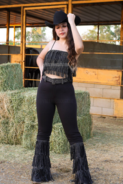 Let's Rodeo Fringe Pants (Black)