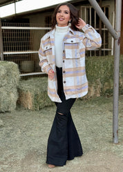 Hazel Wool Plaid Shacket (Lavender)