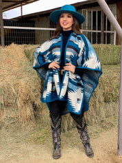 Martina Aztec Shawl (Teal)